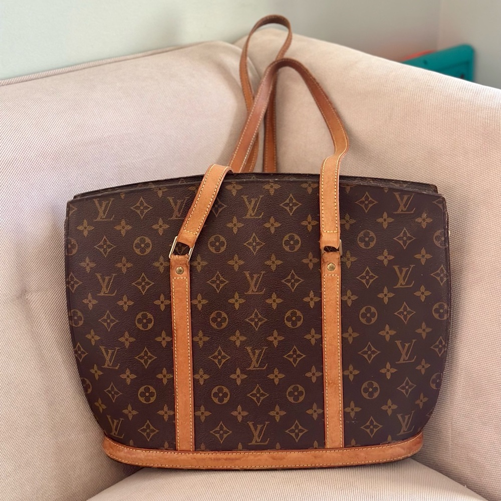 Authentic Louis Vuitton Monogram Canvas Babylone Handbag with Shoulder Straps